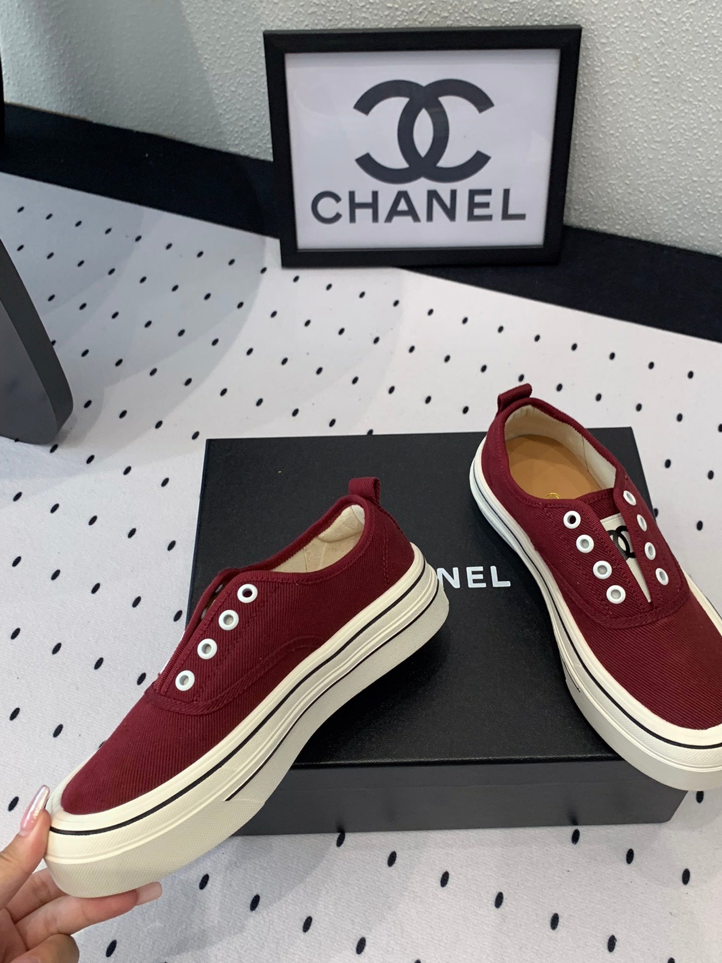 LACELESS SNEAKERS PLATFORM IN ROSEWOOD CANVAS