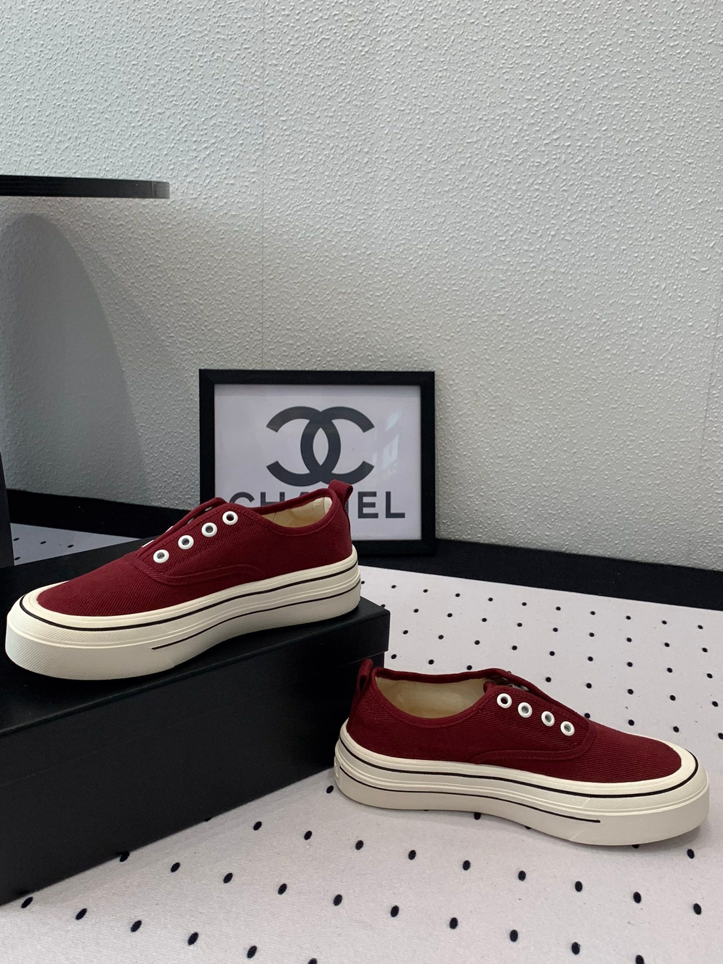 LACELESS SNEAKERS PLATFORM IN ROSEWOOD CANVAS
