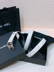 CHANEL 26S BELT 20 MM IN WHITE CALFSKIN 655204