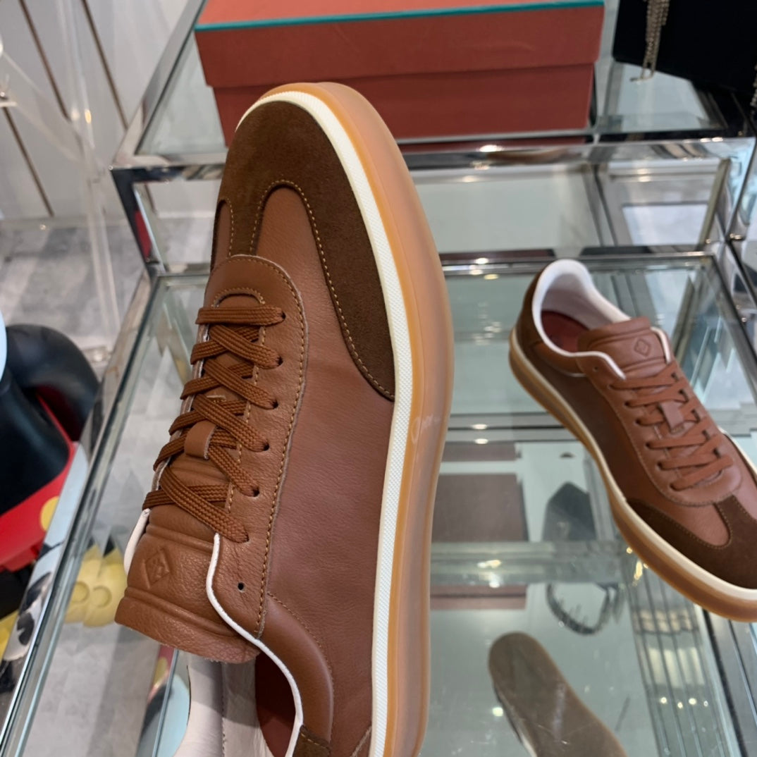 LP TENNIS WALK SNEAKERS BROWN AND CHOCOLATE CALFSKIN