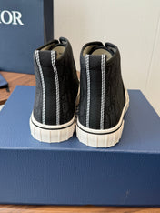 DIOR 26S HIGH-TOP SNEAKERS 30MM IN BLACK DIOR OBLIQUE CANVAS