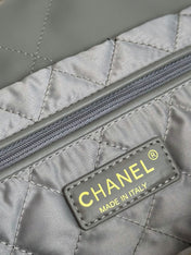 CHANEL 26S 22 BAG 42 IN GREY QUILTED SHINY CALFSKIN