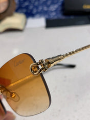 CARTIER 26S RIMLESS RECTANGULAR FRAME IN METAL 434048