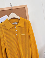 MIUMIU 26S LONG-SLEEVE POLO SHIRT 1256