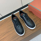 LP SNEAKERS IN BLACK CALFSKIN WITH WHITE SOLE