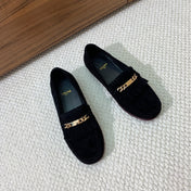 LUCO LOAFER WITH FRINGES IN BLACK SUEDE