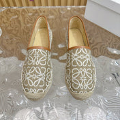 LW WHITE ANAGRAM ESPADRILLE LOAFER KHAKI LINEN