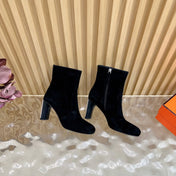 HM 25S ANKLE BOOTS 70 MM IN BLACK SUEDE