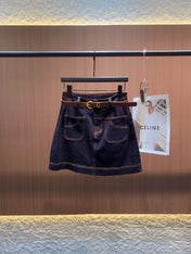 LOEWE SLEEVELESS TOP & DENIM SHORTS SET STYLE 71