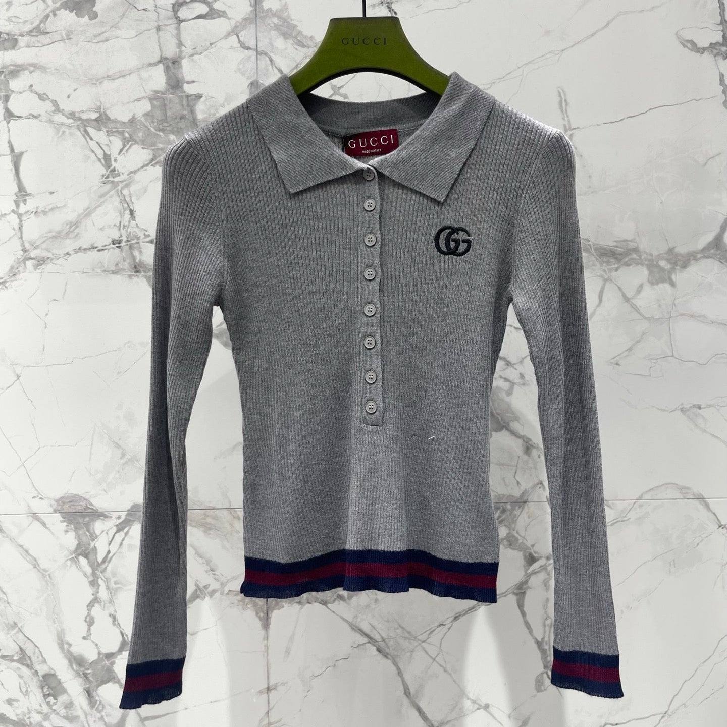 GUCCI 26S LONG-SLEEVE KNIT POLO 505