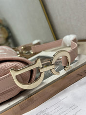 DIOR 26S SADDLE BAG 25 IN LIGHT PINK JACQUARD