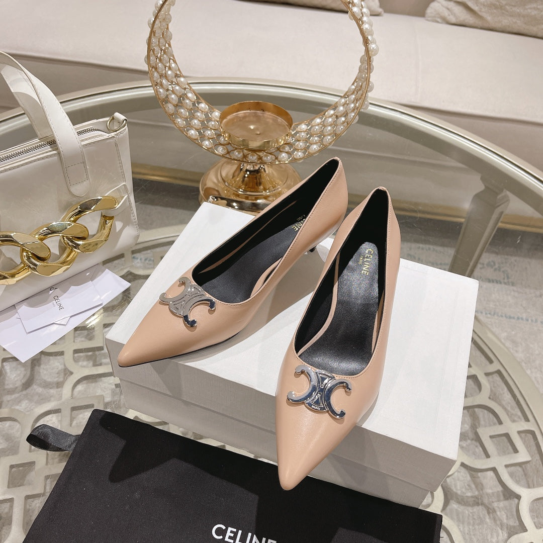 HIGH-HEELS 5 CM IN MACAROON TAN CALFSKIN