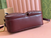 MARMONT SMALL SHOULDER BAG 24 IN WINE RED CALFSKIN GOLD HARDWARE