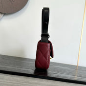 CHANEL 26S FLAP BAG 25 IN DARK RED QUILTED LAMBSKIN