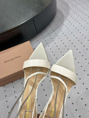 GIANVITO ROSSI 26S STRAPPY HIGH-HEEL SANDALS 110 MM IN WHITE CALFSKIN