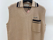 MIUMIU 26S SLEEVELESS KNIT POLO TOP 1415