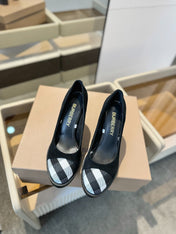 BURBERRY 26S HIGH HEELS 95 MM IN BLACK SUEDE