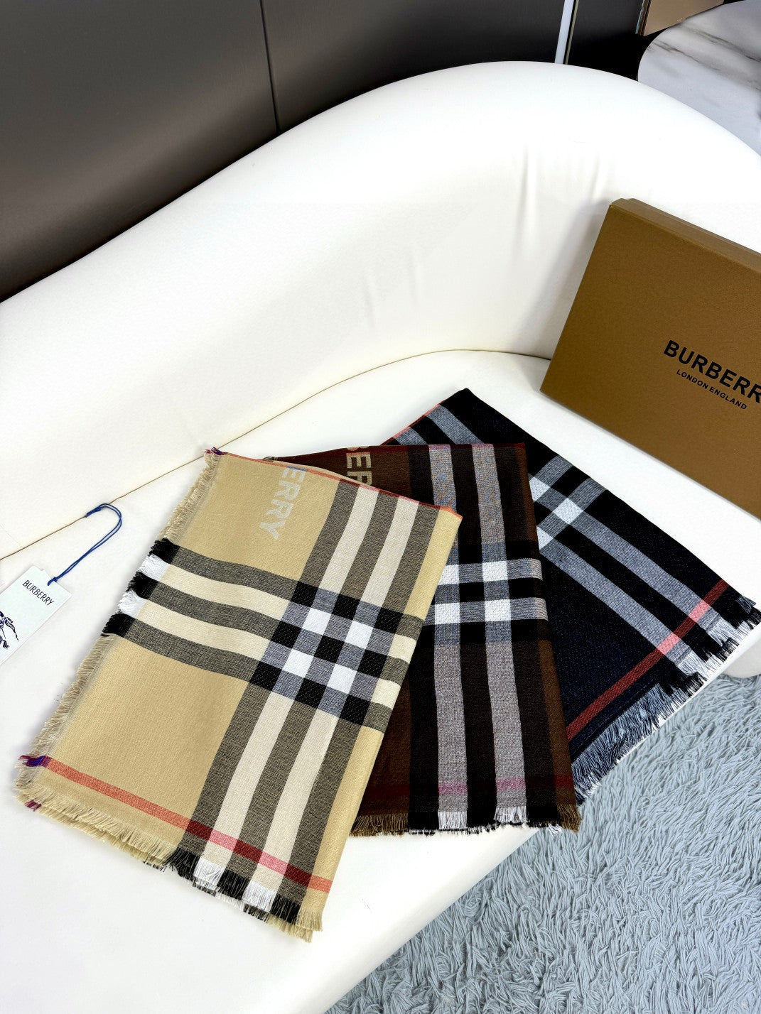 BBR SCARF 220 CM IN SILK CASHMERE 481241