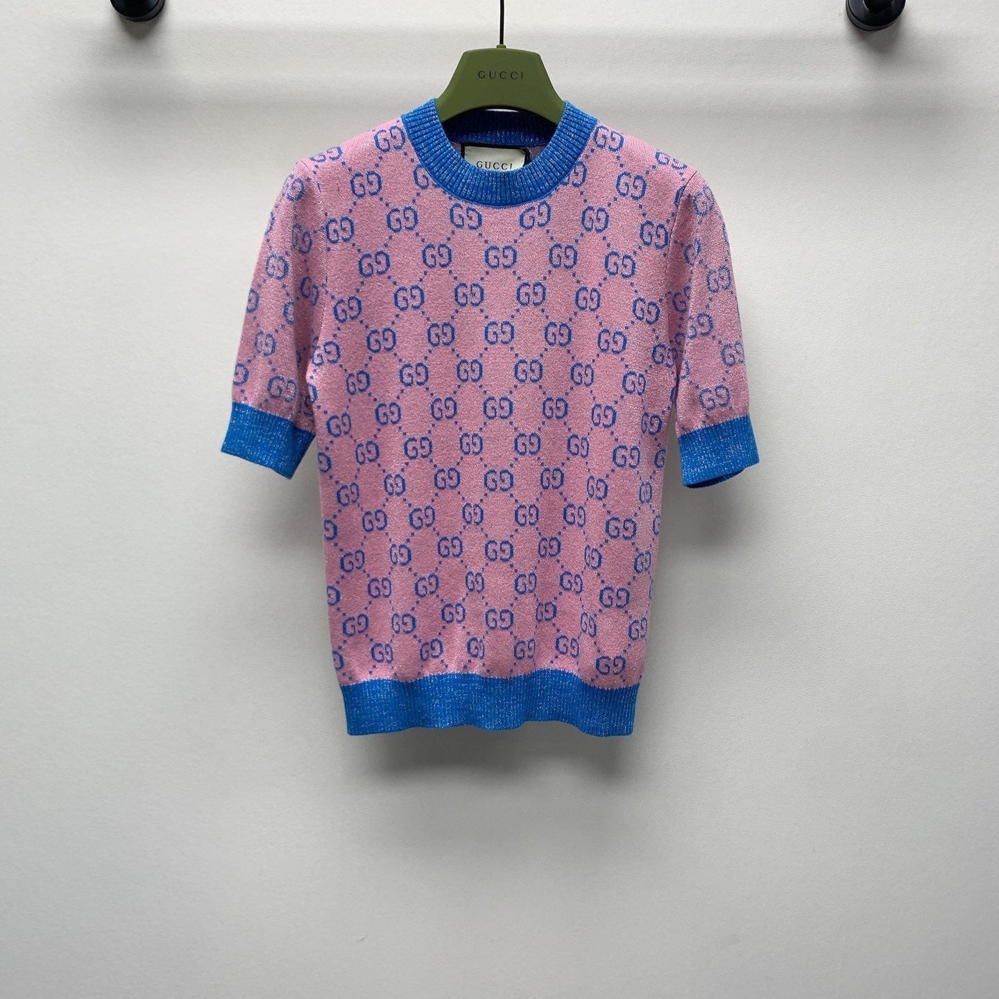GUCCI SHORT-SLEEVE KNIT TOP 257395