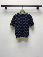 GUCCI SHORT-SLEEVE KNIT TOP 257396
