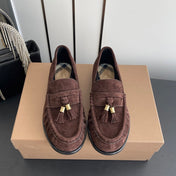 BURBERRY 26S LOAFERS IN DARK BROWN SUEDE