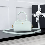 CHANEL 26S BOWLING BAG 21 IN MINT GREEN CALFSKIN