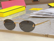 FIRST CRYSTAL OVAL FRAME SUNGLASSES FE4075US IN METAL
