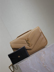 LOULOU SMALL 24 IN MILK TEA SHEEPSKIN GOLD HARDWARE