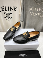TRIOMPHE LOAFER IN BLACK SMOOTH CALFSKIN GOLD HARDWARE